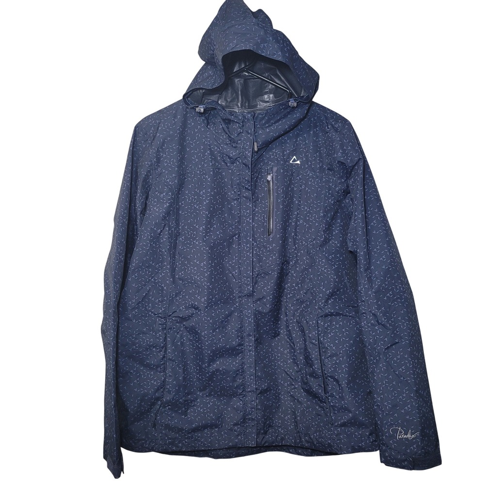 Paradox Rain Jacket Blue Womens XL Waterproof Hooded Lightweight Windbreaker